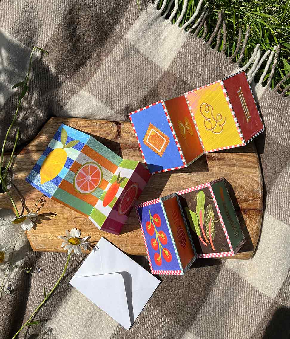 Veg Patch Concertina Greeting Card