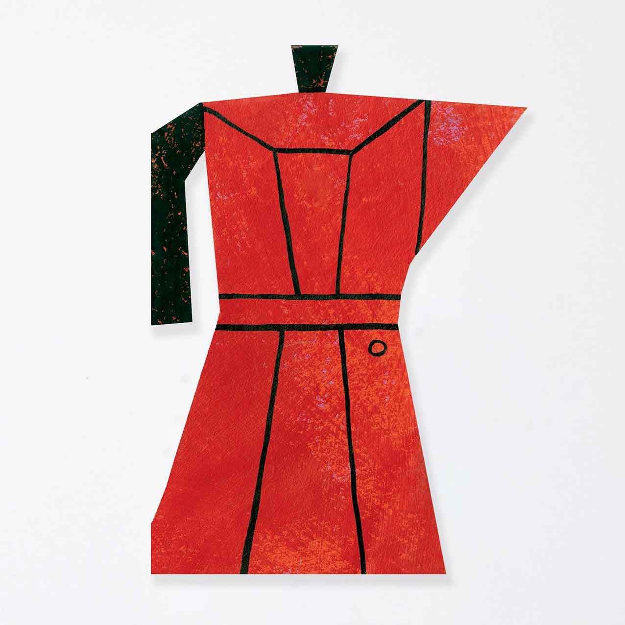 Coffee Pot shaped card on white background