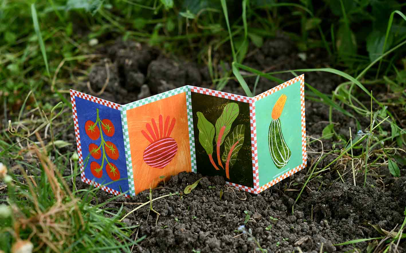 Veg Patch Concertina Greeting Card