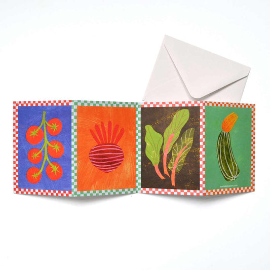 Veg Patch Concertina Greeting Card
