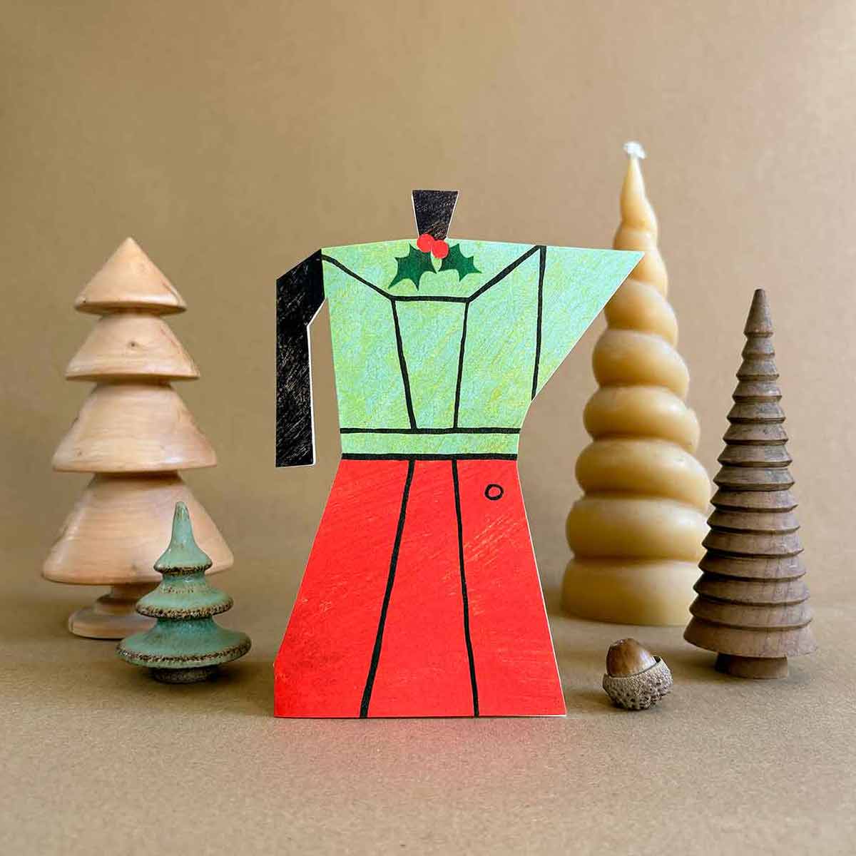 Christmas Coffee Pot Greeting Card