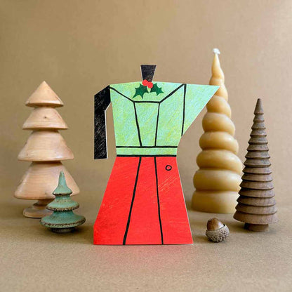 Christmas Coffee Pot Greeting Card