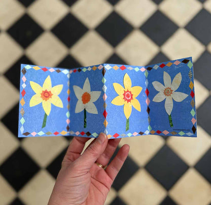 Patchwork Daffodil Concertina Card | Mother’s Day Card | Easter Card