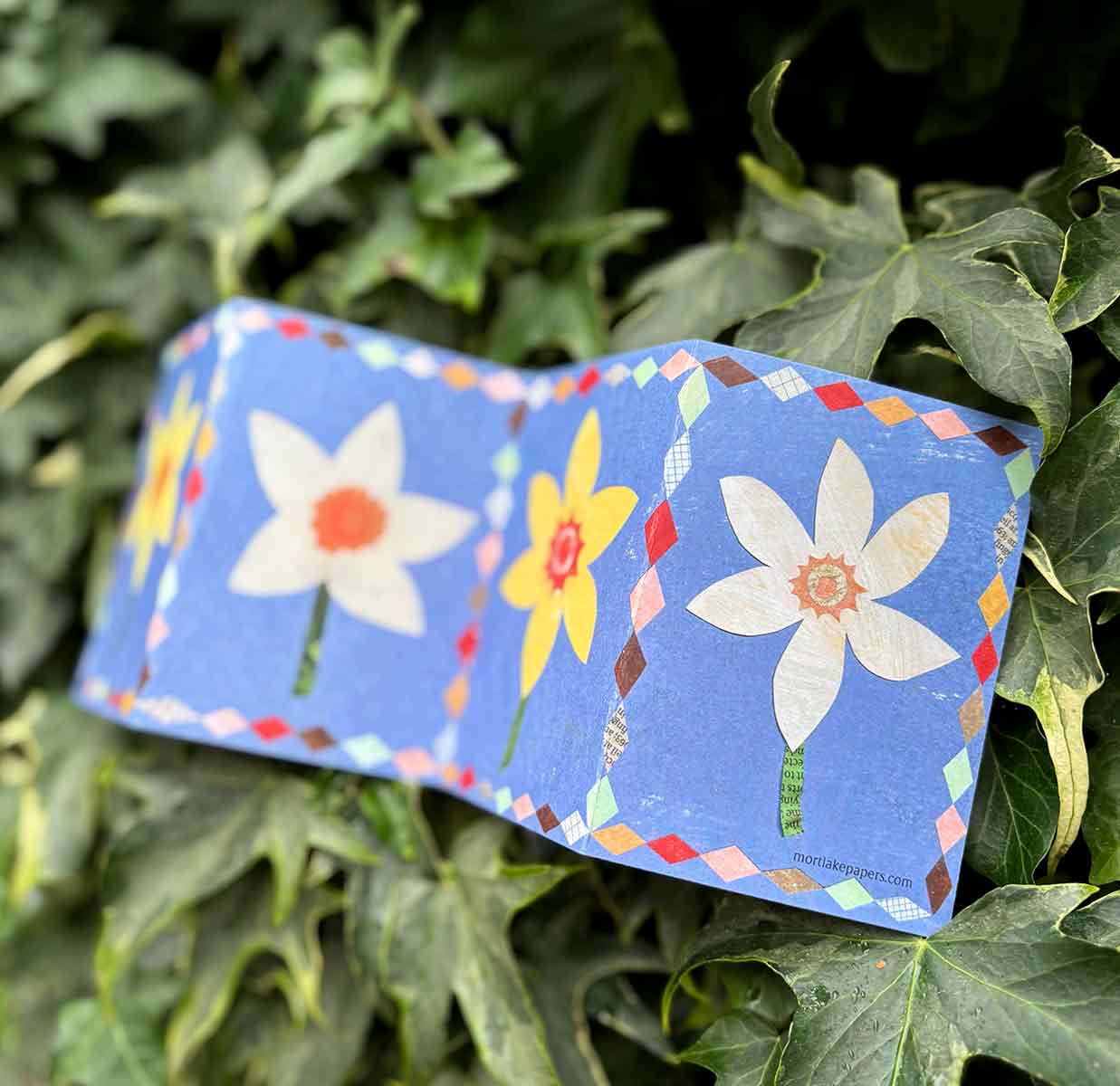 Patchwork Daffodil Concertina Card | Mother’s Day Card | Easter Card