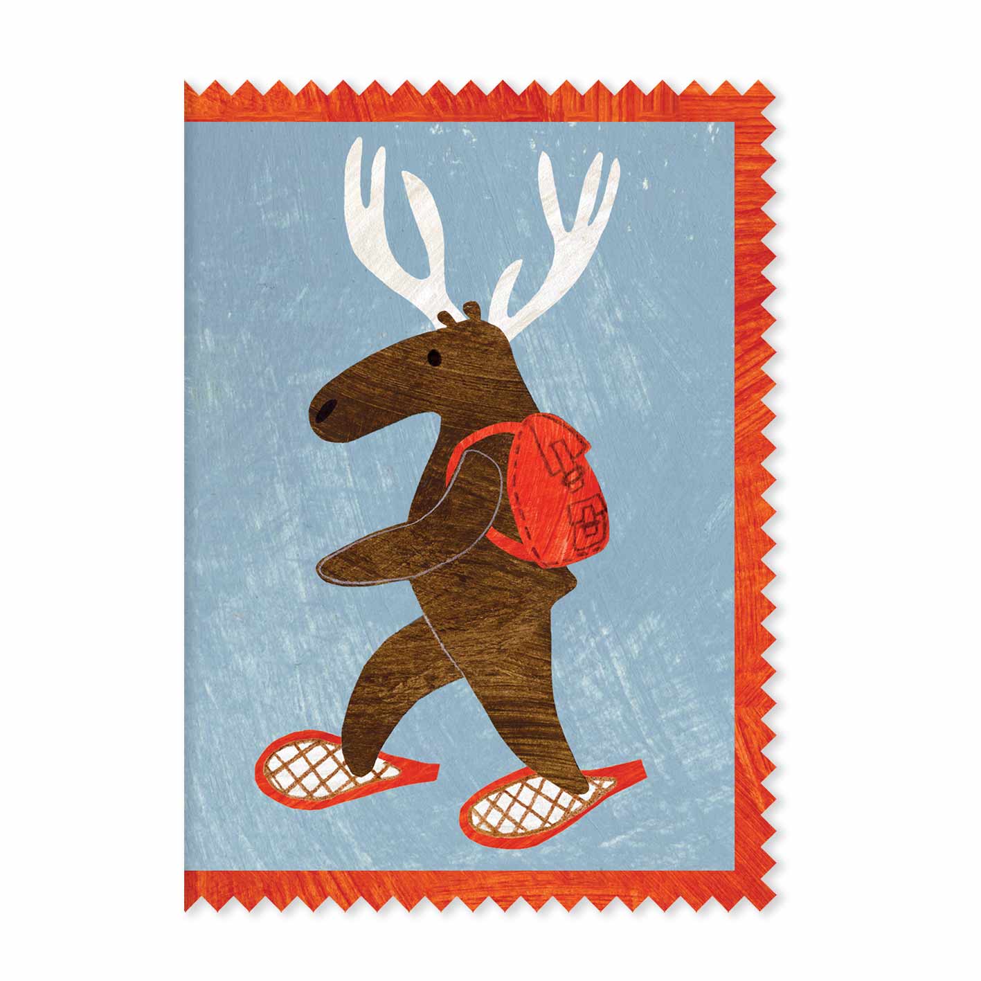 Snowshoeing Deer Christmas card