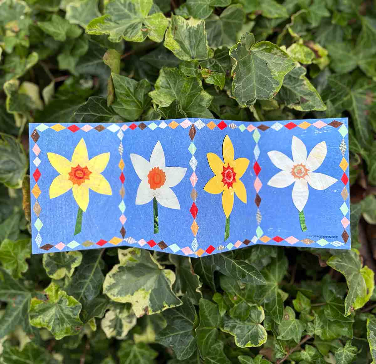 Patchwork Daffodil Concertina Card | Mother’s Day Card | Easter Card
