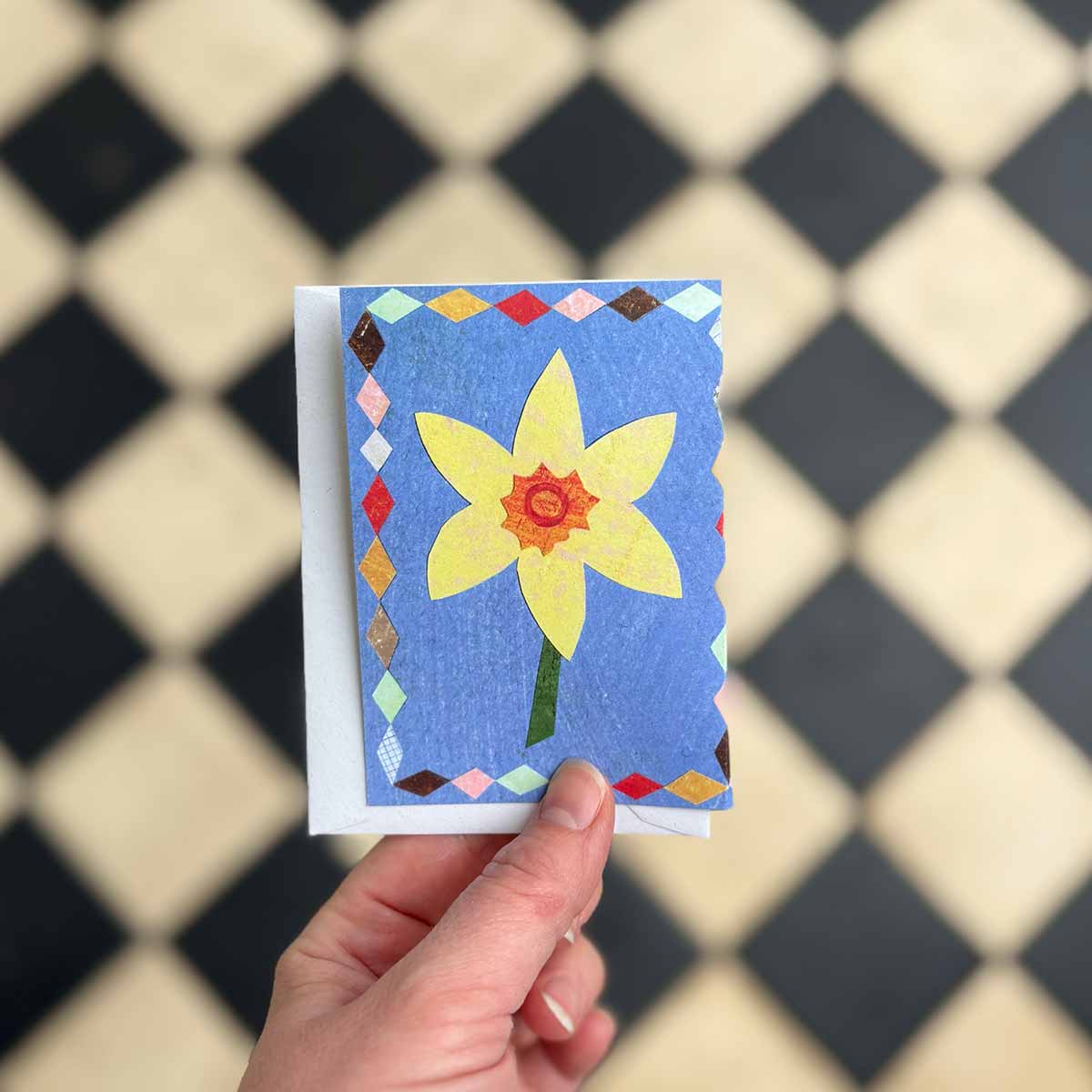 Patchwork Daffodil Concertina Card | Mother’s Day Card | Easter Card