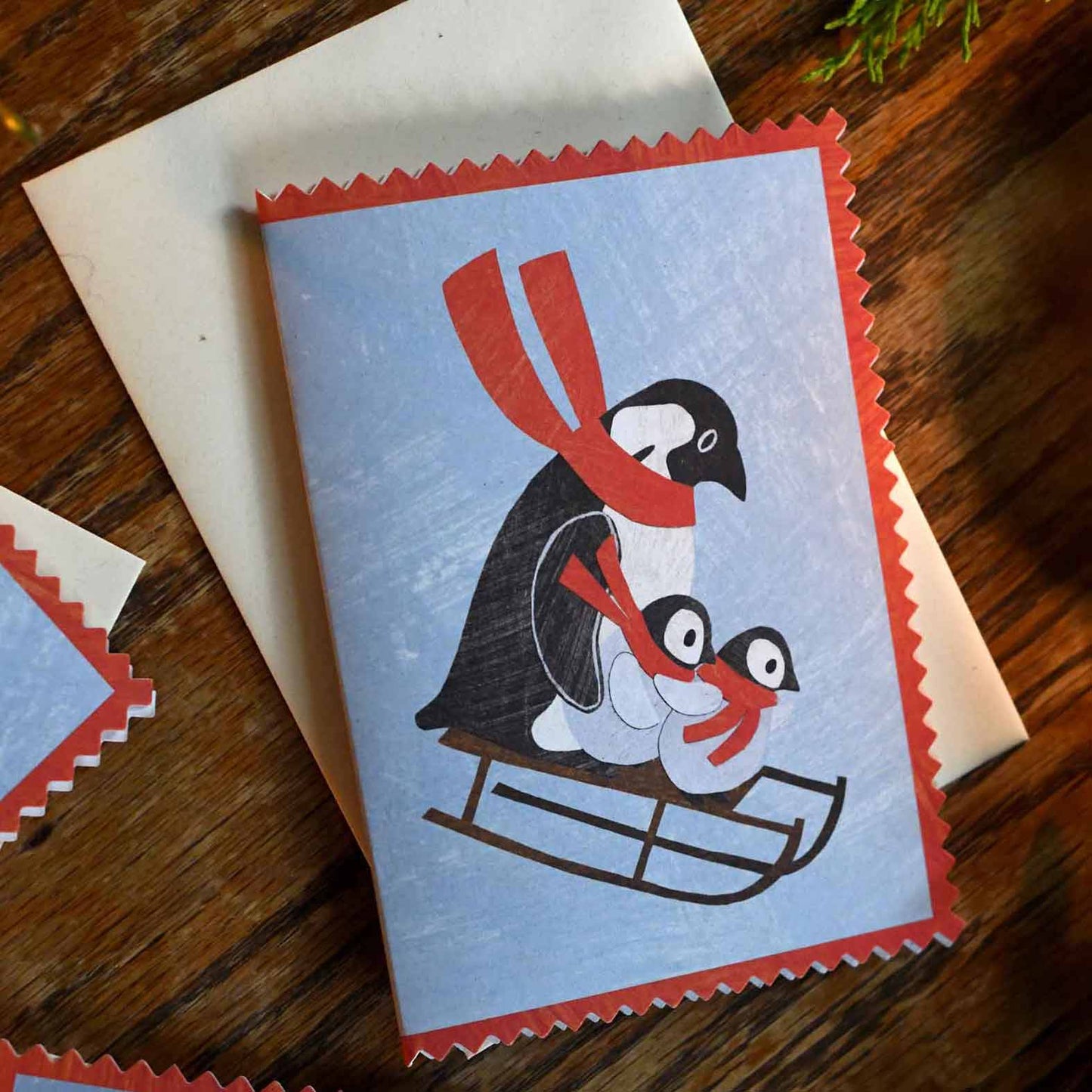 Penguin Family Christmas card