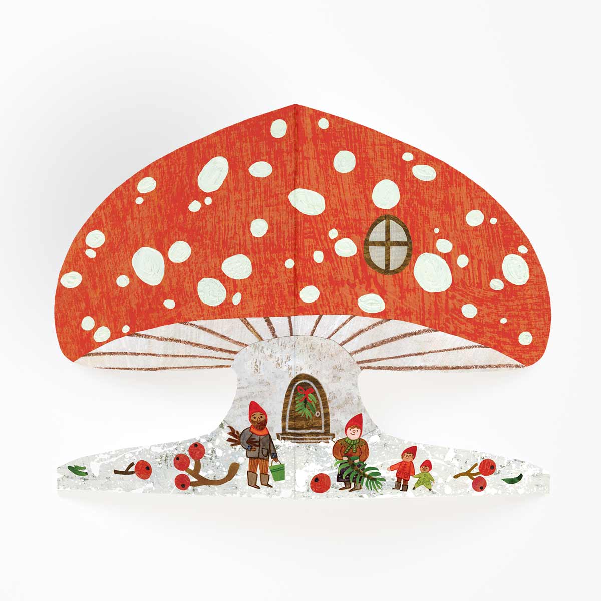 Snowy mushroom card